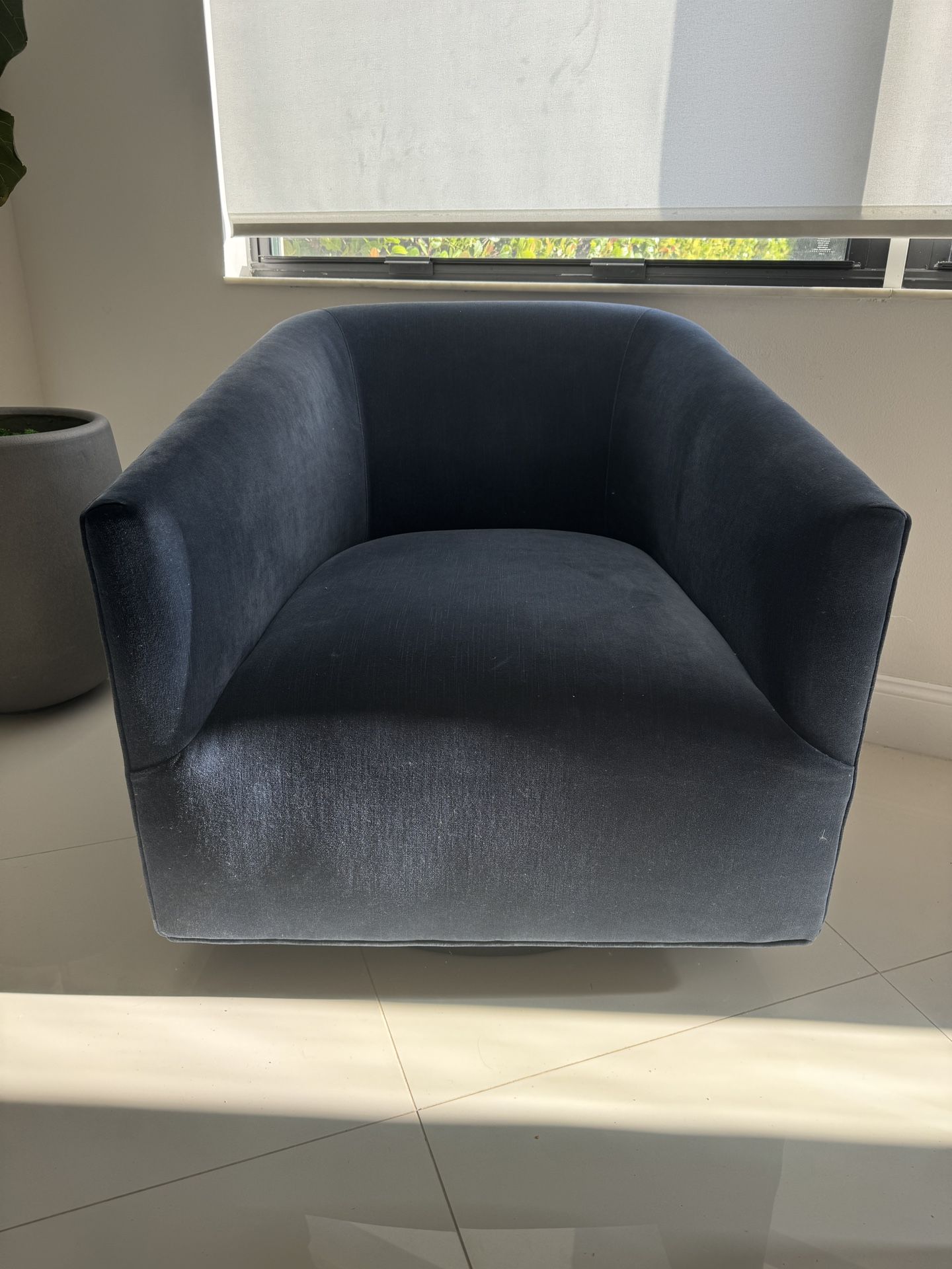 Restoration Hardware Navy Blue (indigo)Swivel Chair RH