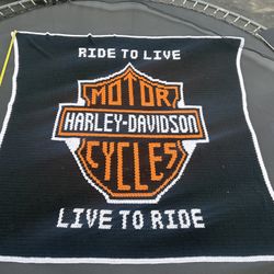 Harley Davidson Handmade Crochet 96x96 