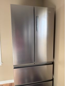 Haier 4-Door Refrigerator 14.5 Cu Ft Stainless