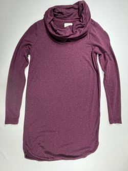 Lou & Grey Cowl Neck Long Sleeve Tunic Dress XS Purple