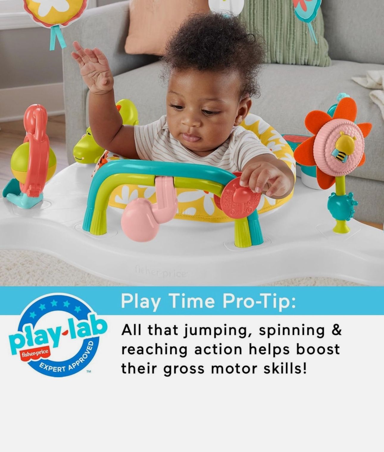 Fisher-Price Baby Bouncer Blooming Fun Jumperoo Activity Center with Music & Lig