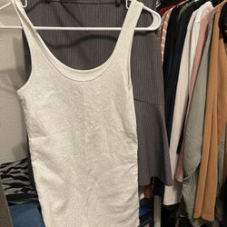 Gray Skirt W/ White Tank Like New Condition. 