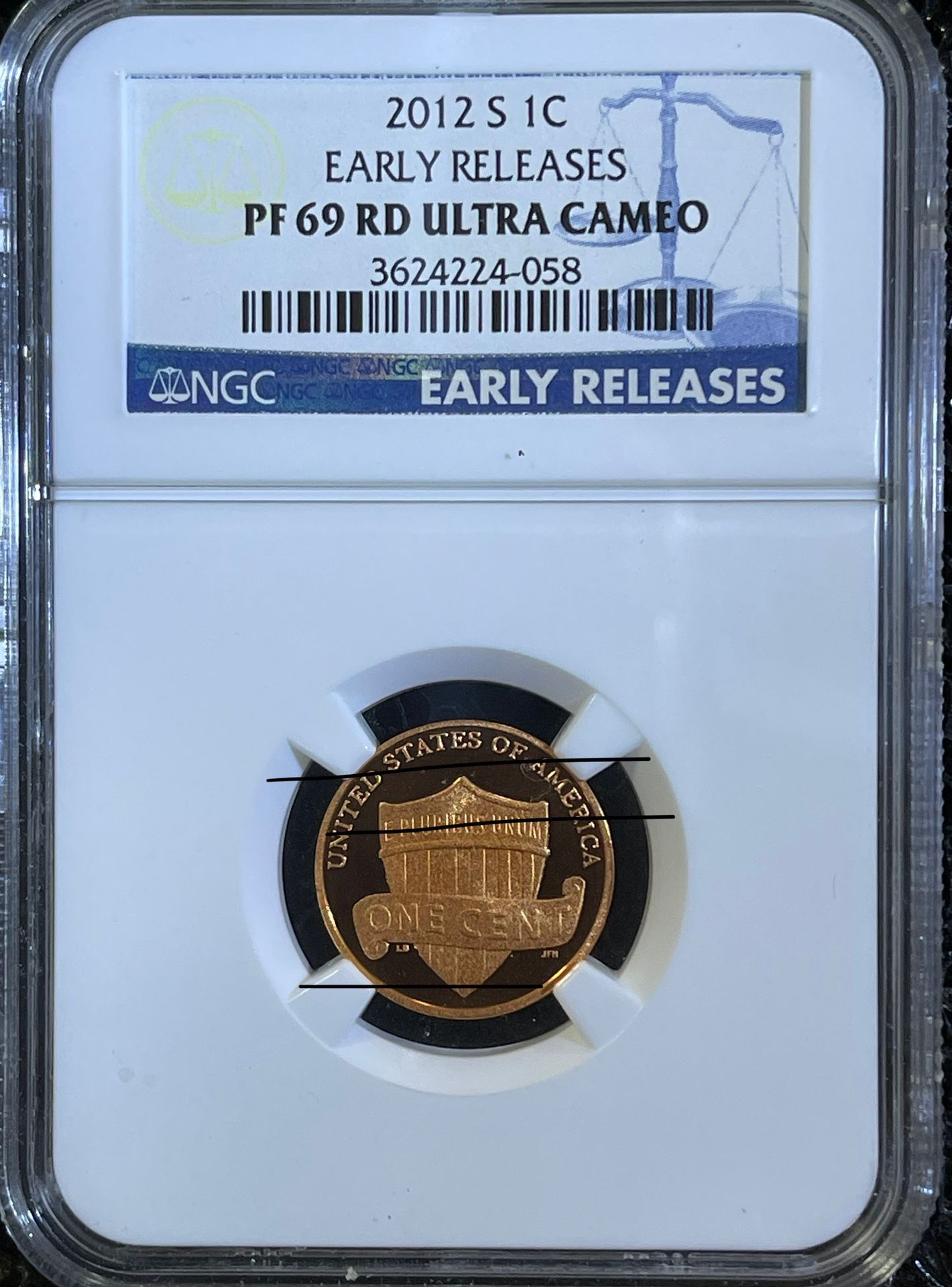 2012 S 1c RED EARLY RELEASES PROOF LINCOLN SHIELD PENNY Graded NGC PR 69 ULTRA CAMEO 