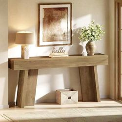 New in box F2281 70.9-Inch Long Console Table, Farmhouse Narrow Entryway Table Behind The Couch for Living Room, Hallway, Entrance, Foyer (Natural)