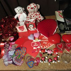 Valentine's Day Lot Honeycomb Decorations Window Cling On Heart Figures Garland Paper Decorations Plush