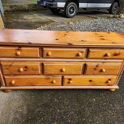 Solid Wood 8 DRAWER LOW BOY DRESSER-Project/Refinish Piece