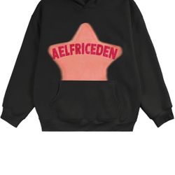 Aelfric Eden Black Hoodie Pink Star Unisex Small