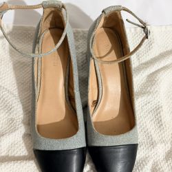 Forever 21 Denim Ankle strap Heel