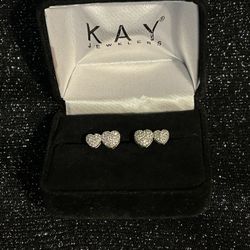 Kay’s white sapphire lab created diamond earrings 