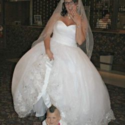 Size 14 Corset Back Matching Veil