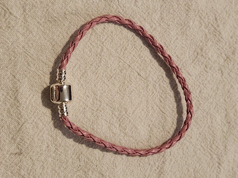 NEW Leather Braided Sterling Silver Charm Bracelet.   Bundle to save on shipping!   Please message me before leaving anything less than a 5-Star ratin