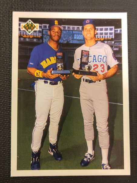 1991 Upper Deck Check List #79F Ken Griffey Jr & Ryne Sandberg Card Is In Excellent Condition.
