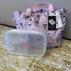 Sanrio Characters Lunch Drawstring Bag With Bento Box 