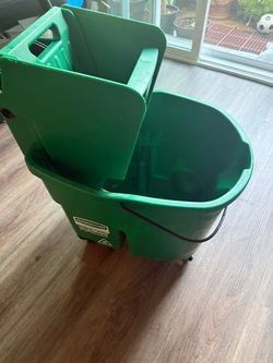 Green mop bucket