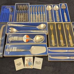 Must Go: Konge Tinn Norwegian Pewter Server Silvrrware Set Viking