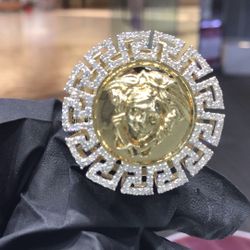 10k Gold Natural Diamond Versace Ring 3D Style Available In Stick ..💎💎