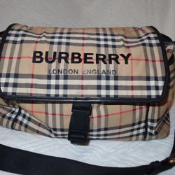 Authentic Burberry Check Print Diaper Bag 