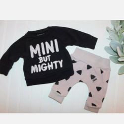 Emily & Oliver Baby Girls Clothes 0-3 Months 'MINI BUT MIGHTY' Outfit Lot