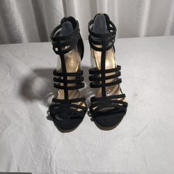 MICHAEL SHANNON BLACK STRAPPY HEELS