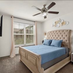 Modern upholstered Queen bed frame