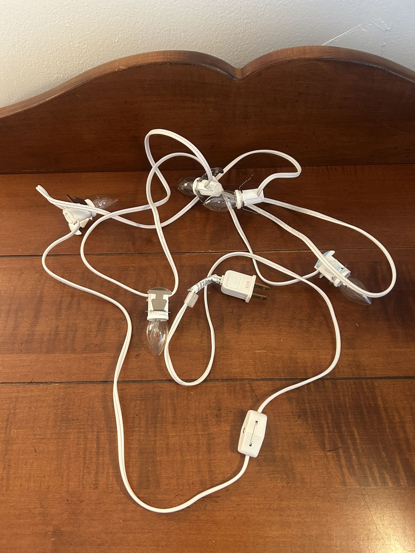 5-Bulb C7 C-7 10 Foot Light Cord - Like New - Perfect for Villages, Blow Molds