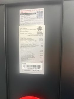 Heater pool marca moov modelo 140 asta 42000 galeones sistema heat pum inverter muy bajo consumo