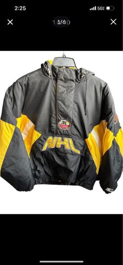 VINTAGE STARTER 1996 NHL ALL STAR GAME BLACK & YELLOW JACKET WITH HOOD - SIZE XL