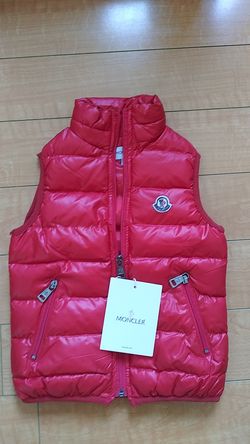 New moncler puff vest coat jacket kids 2 years red
