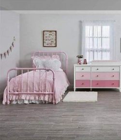 Pink Twin, Metal Bed