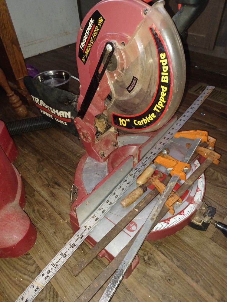 10 Miter Saw ,3 Wood Clamps,36" Straight Edge
