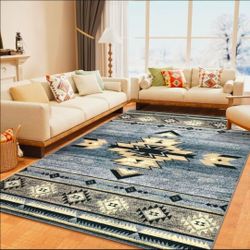 Western Rugs for Living Room, Non Slip Rustic Rug