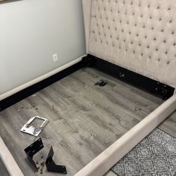Queen Size Bed Frame, Box Spring And Mattress.