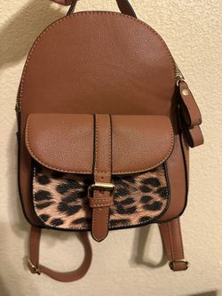 Brown Leopard Print Back Pack 