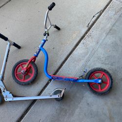Razor and Spiderman kick scooters