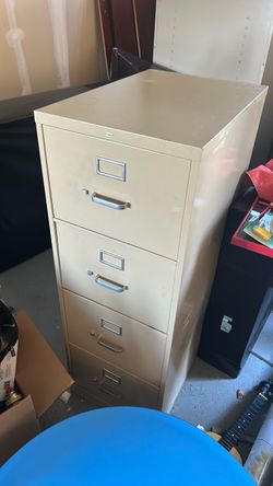 Tan Metal Cabinet & Drawers