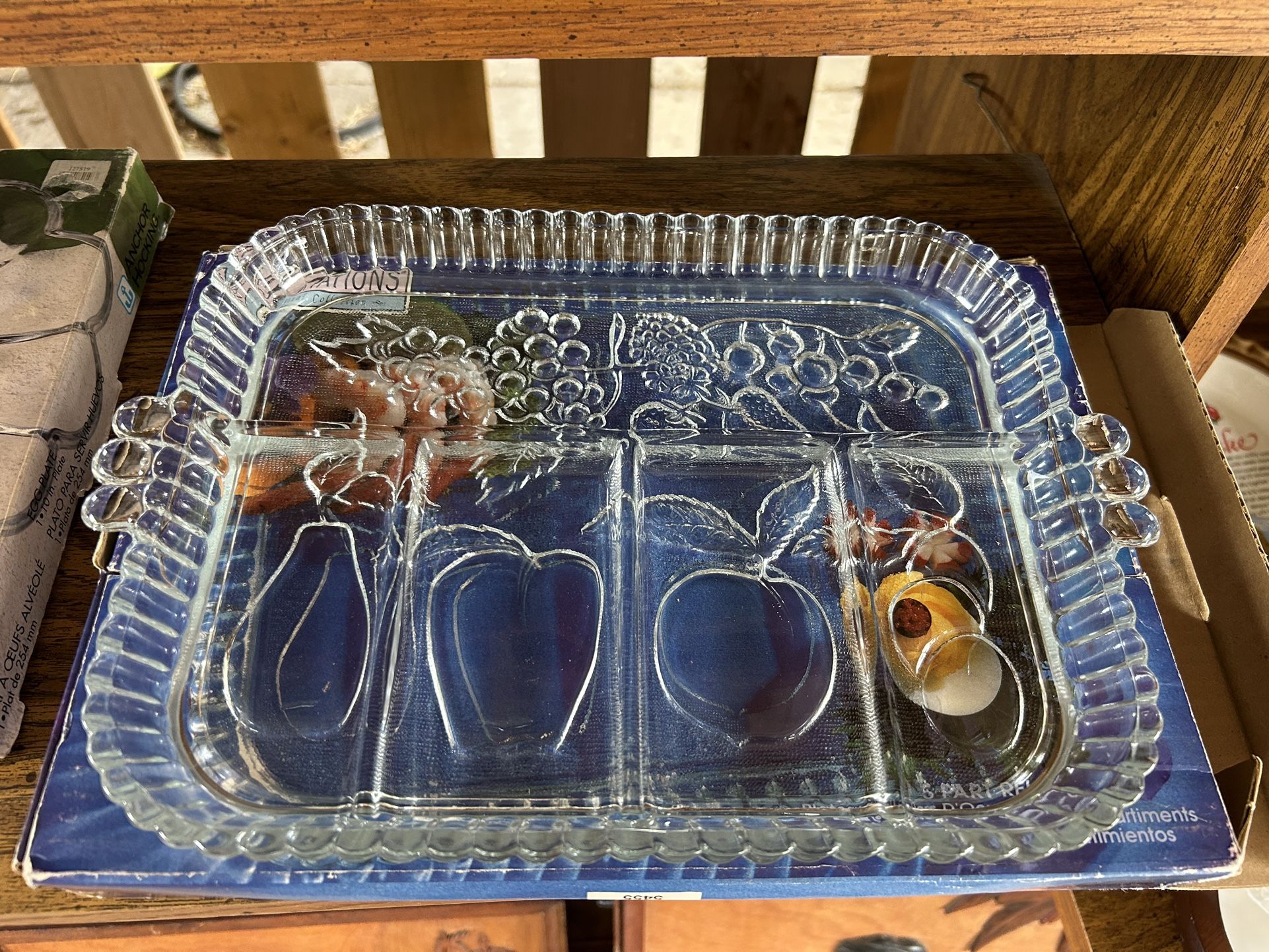 vintage Indiana Glass Company "Presentations" 5-part relish tray