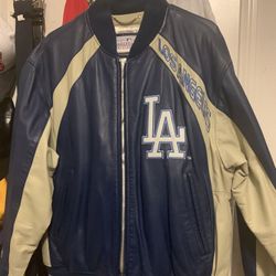 LA DODGERS AUTHENTIC LEATHER JACKET MEDIUM