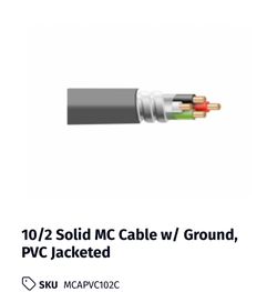 10/2 Solid MC Cable jacketed
