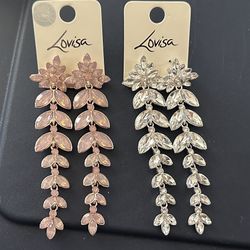  Diamante Navette Earrings