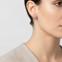 10K Yellow Gold Cz "15" Heart Earrings