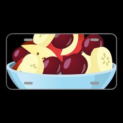 License Plate Novelty Car Front Fruit Bowl Banana Bananas Cherries