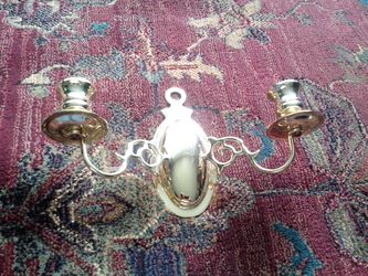 9-CH: A Single Polished Double Arm Wall Candle Holder Sconce