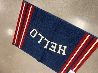 Fabric Mat with Red Trim