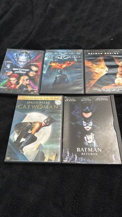 Batman DVD Movie Lot - 5 Movies - Batman Begins, Dark Knight, Batman Returns
