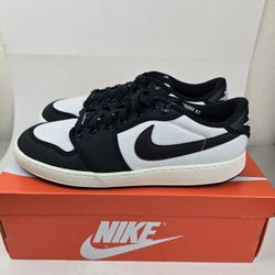 ( BRAND NEW ) ( MENS SZ 12 ) DX4981-100 Nike Air Jordan 1 Low KO Black White Panda Canvas (Men's)