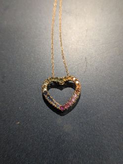 10kt heart and chain