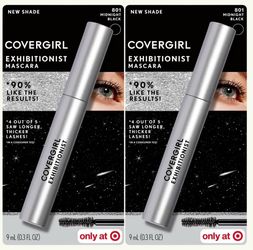 2 Pieces Of COVERGIRL Exhibitionist Mascara - 0.3 fl oz - 801 - Mid Night Black