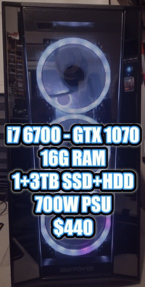 i7 6700 + GTX 1070 Gaming Tower