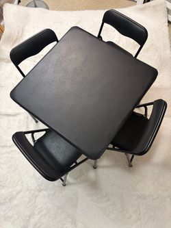 Children’s Black Folding Card Table and 4 Chairs Set