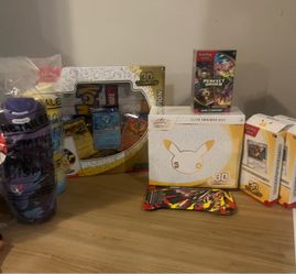 Pokemon 30th Celebration ETB, Knockout, Poster, Pokemon/Owala FreeSip 16oz, Perfect Order, Pitch Black